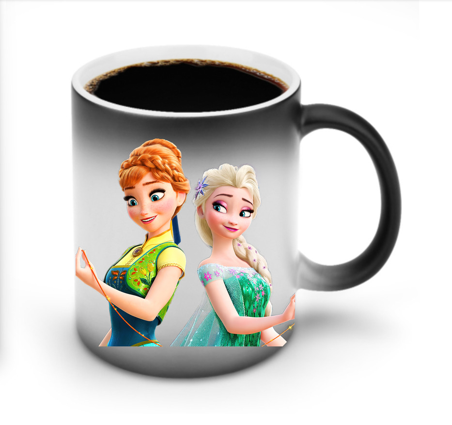 （画像用） アナと雪の女王 アンナ エルサ Frozen Anna Elsa 温度変色マグカップ