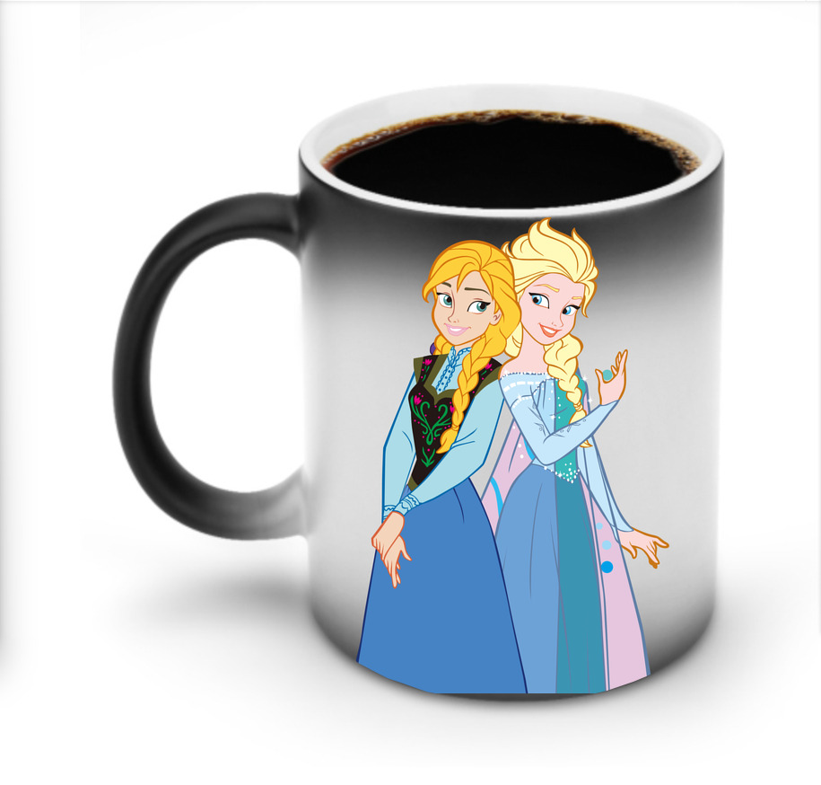 （画像用） アナと雪の女王 アンナ エルサ Frozen Anna Elsa 温度変色マグカップ