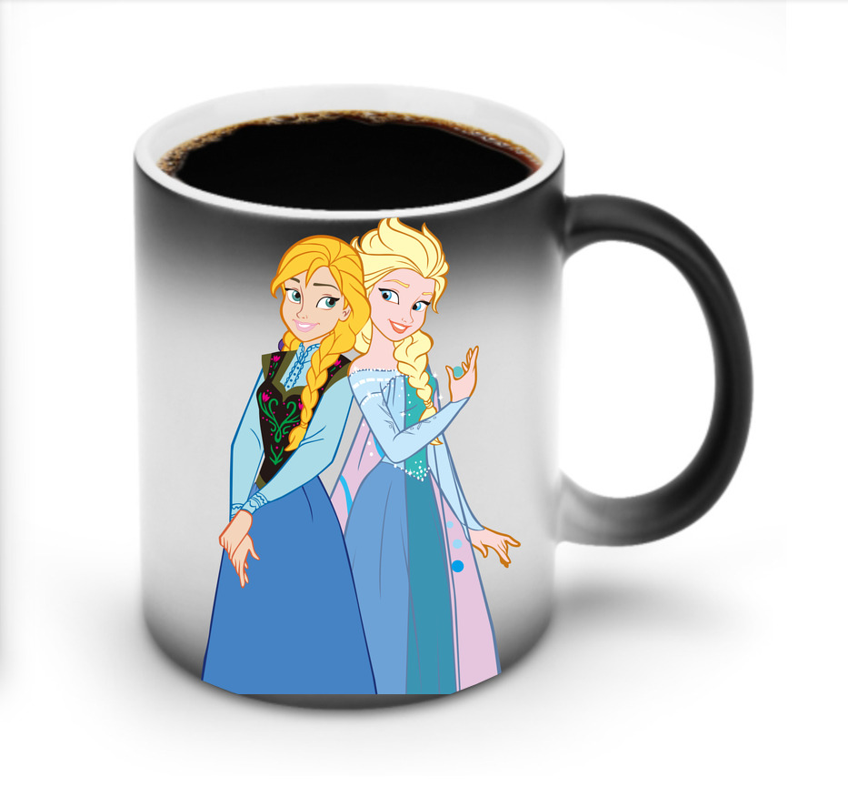 （画像用） アナと雪の女王 アンナ エルサ Frozen Anna Elsa 温度変色マグカップ