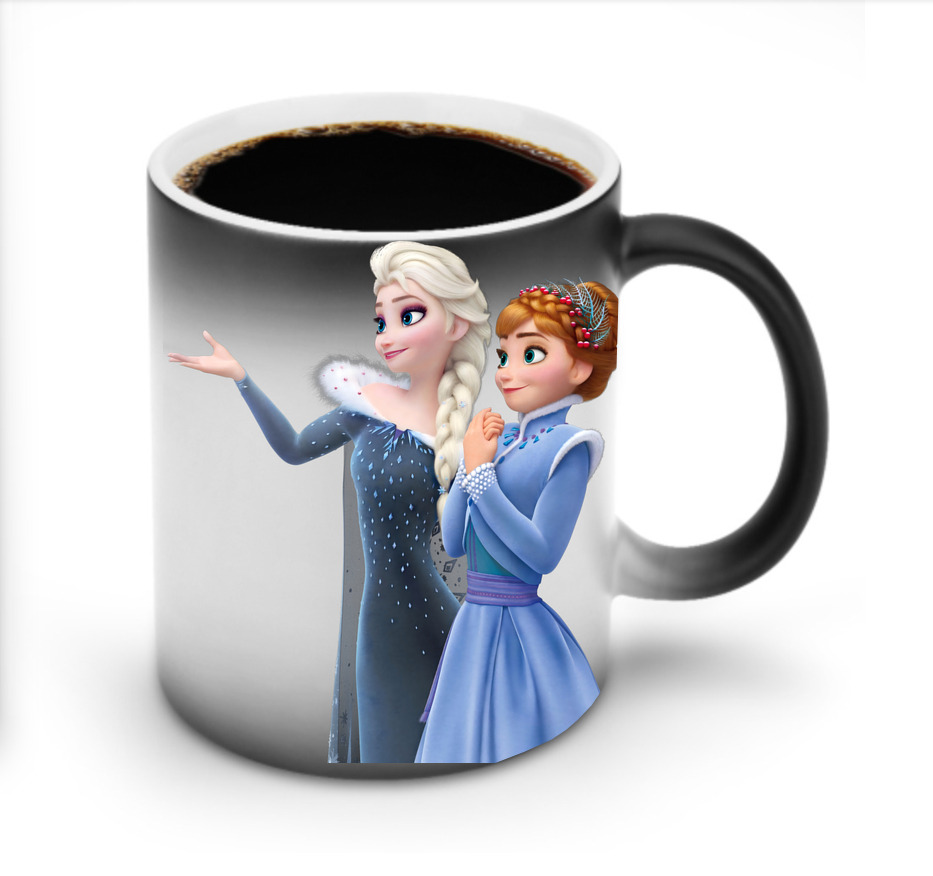 （画像用） アナと雪の女王 アンナ エルサ Frozen Anna Elsa 温度変色マグカップ