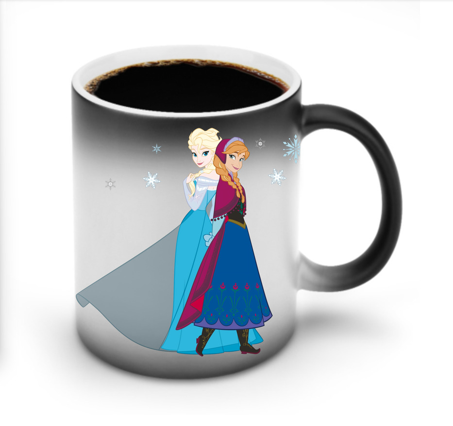（画像用） アナと雪の女王 アンナ エルサ Frozen Anna Elsa 温度変色マグカップ