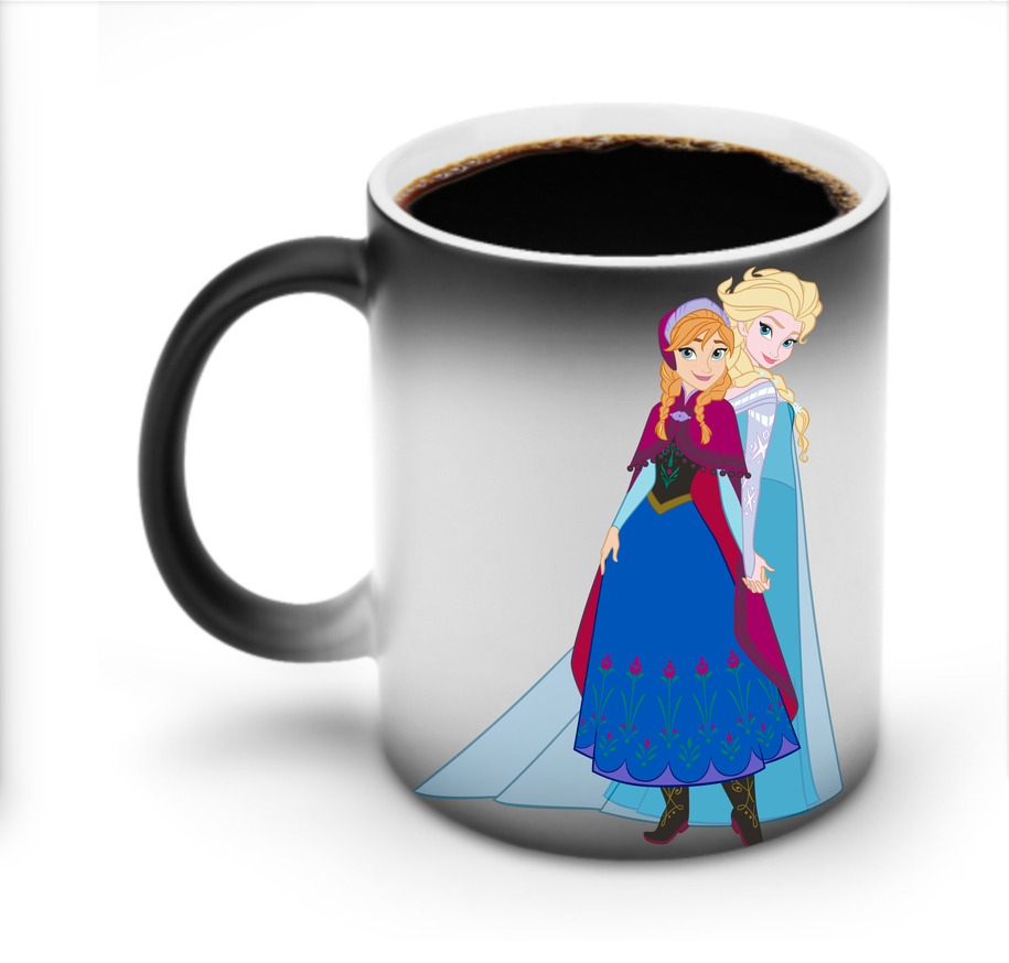 （画像用） アナと雪の女王 アンナ エルサ Frozen Anna Elsa 温度変色マグカップ