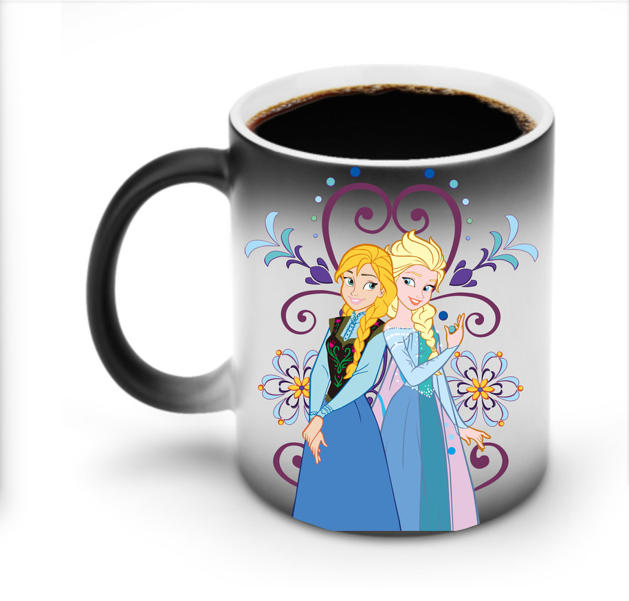 （画像用） アナと雪の女王 アンナ エルサ Frozen Anna Elsa 温度変色マグカップ