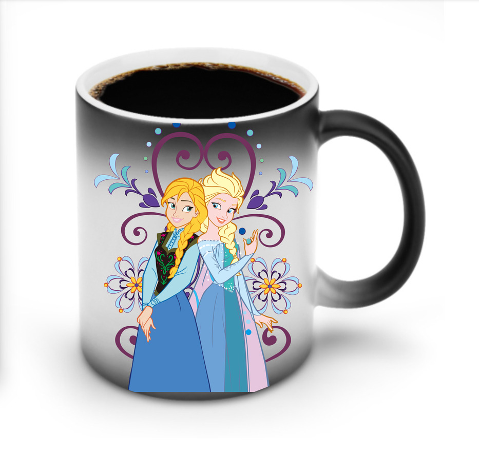（画像用） アナと雪の女王 アンナ エルサ Frozen Anna Elsa 温度変色マグカップ