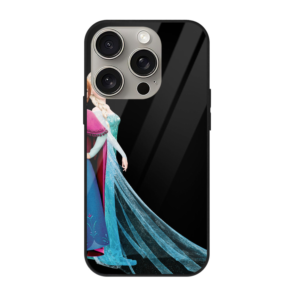 （画像用） アナと雪の女王 アンナ エルサ Frozen Anna Elsa 【iPhone15Pro対応】スマホケース 耐衝撃＆黄変防止 背面ガラス