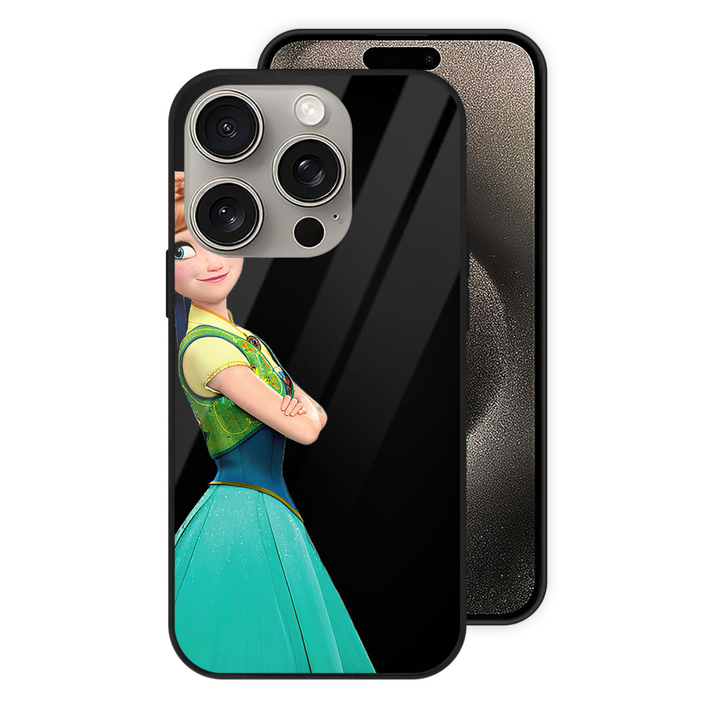 （画像用） アナと雪の女王 アンナ エルサ Frozen Anna Elsa 【iPhone15Pro対応】スマホケース 耐衝撃＆黄変防止 背面ガラス