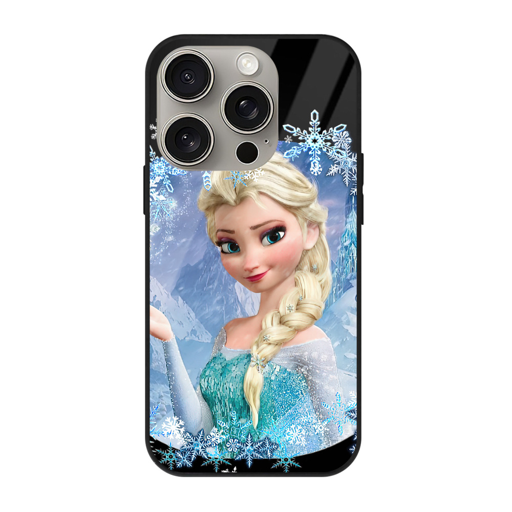 （画像用） アナと雪の女王 アンナ エルサ Frozen Anna Elsa 【iPhone15Pro対応】スマホケース 耐衝撃＆黄変防止 背面ガラス