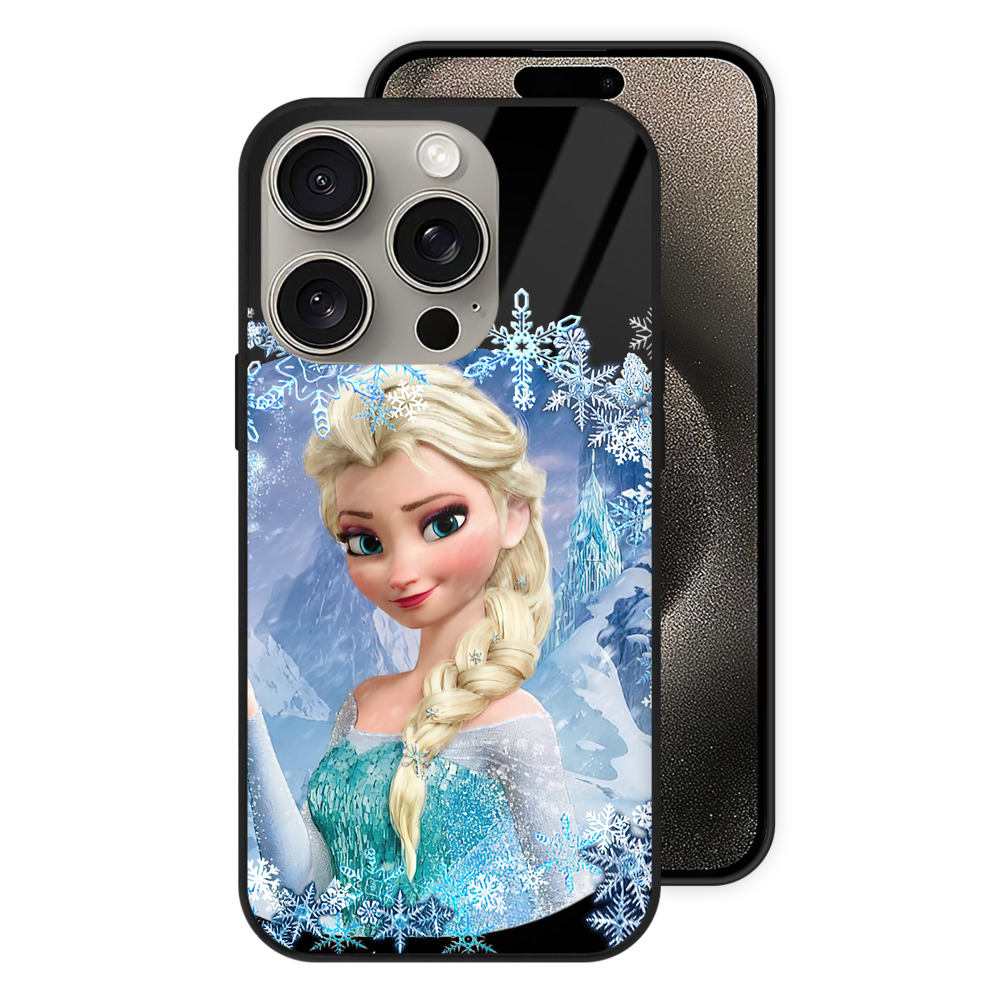 （画像用） アナと雪の女王 アンナ エルサ Frozen Anna Elsa 【iPhone15Pro対応】スマホケース 耐衝撃＆黄変防止 背面ガラス