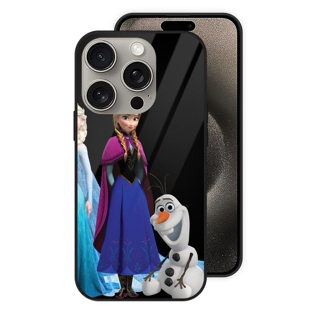 （画像用） アナと雪の女王 アンナ エルサ Frozen Anna Elsa 【iPhone15Pro対応】スマホケース 耐衝撃＆黄変防止 背面ガラス