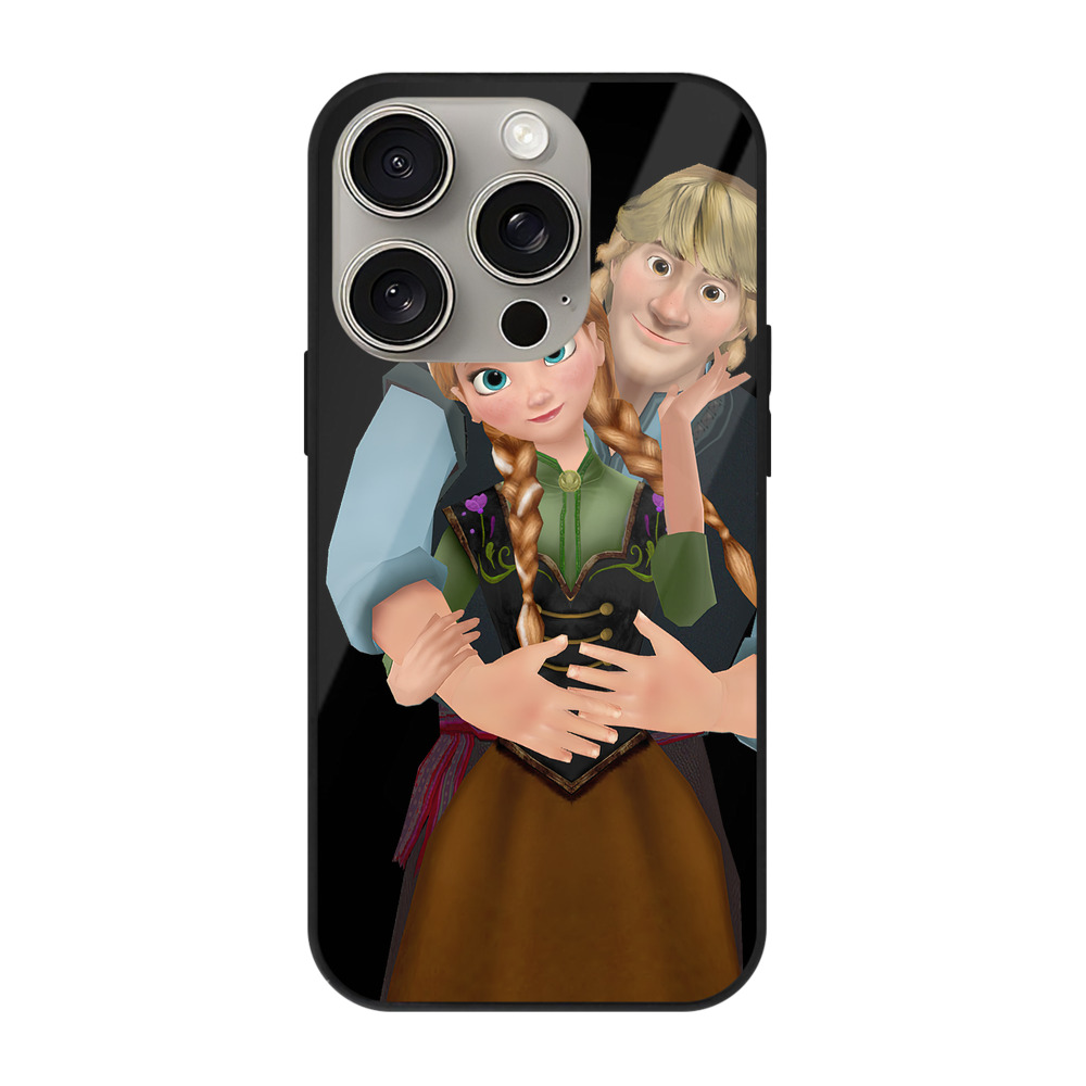 （画像用） アナと雪の女王 アンナ エルサ Frozen Anna Elsa 【iPhone15Pro対応】スマホケース 耐衝撃＆黄変防止 背面ガラス