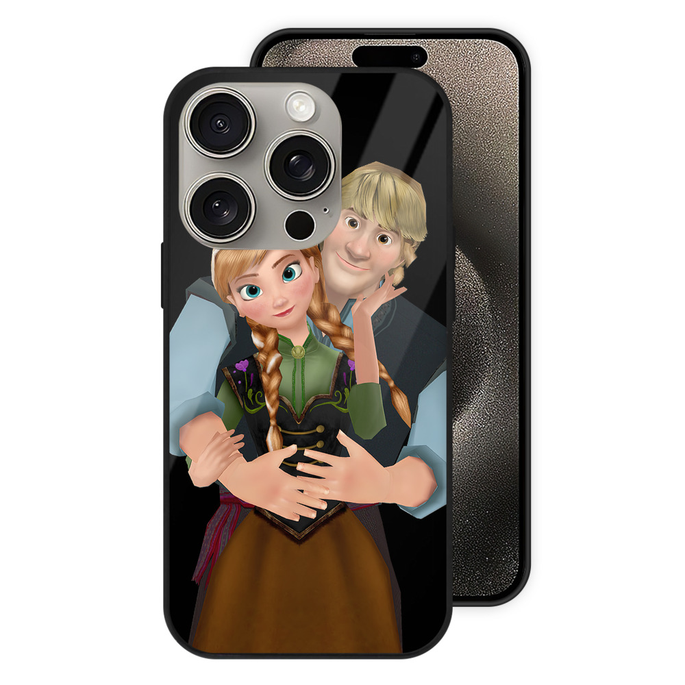 （画像用） アナと雪の女王 アンナ エルサ Frozen Anna Elsa 【iPhone15Pro対応】スマホケース 耐衝撃＆黄変防止 背面ガラス