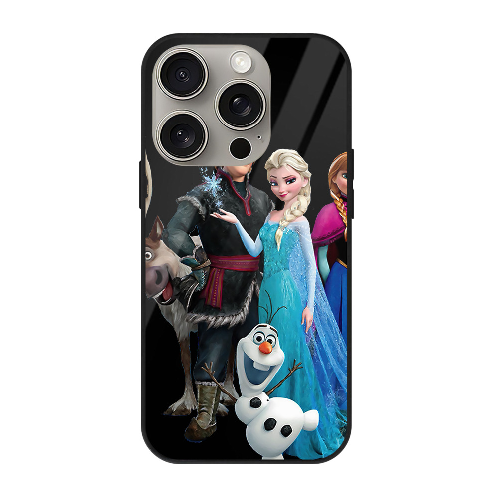 （画像用） アナと雪の女王 アンナ エルサ Frozen Anna Elsa 【iPhone15Pro対応】スマホケース 耐衝撃＆黄変防止 背面ガラス