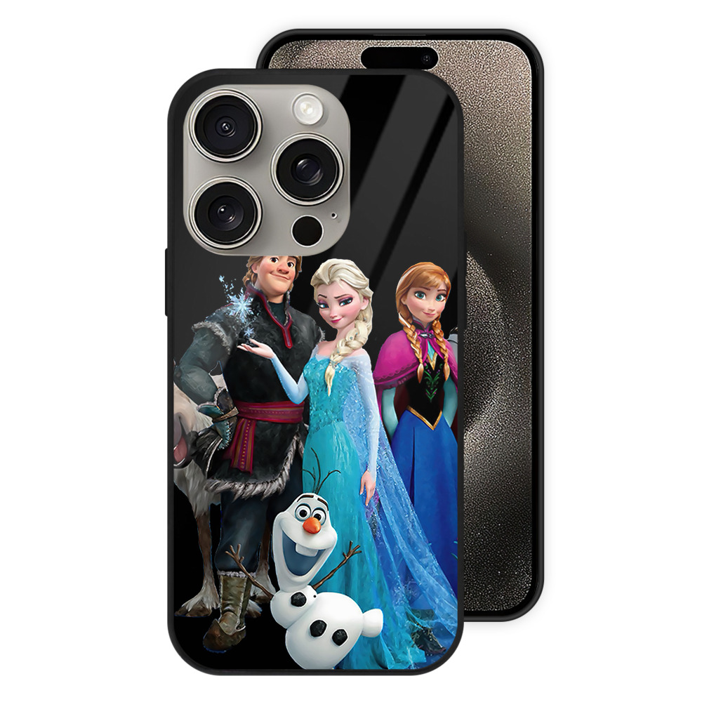 （画像用） アナと雪の女王 アンナ エルサ Frozen Anna Elsa 【iPhone15Pro対応】スマホケース 耐衝撃＆黄変防止 背面ガラス