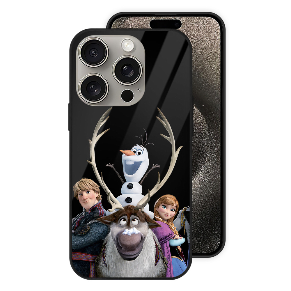 （画像用） アナと雪の女王 アンナ エルサ Frozen Anna Elsa 【iPhone15Pro対応】スマホケース 耐衝撃＆黄変防止 背面ガラス