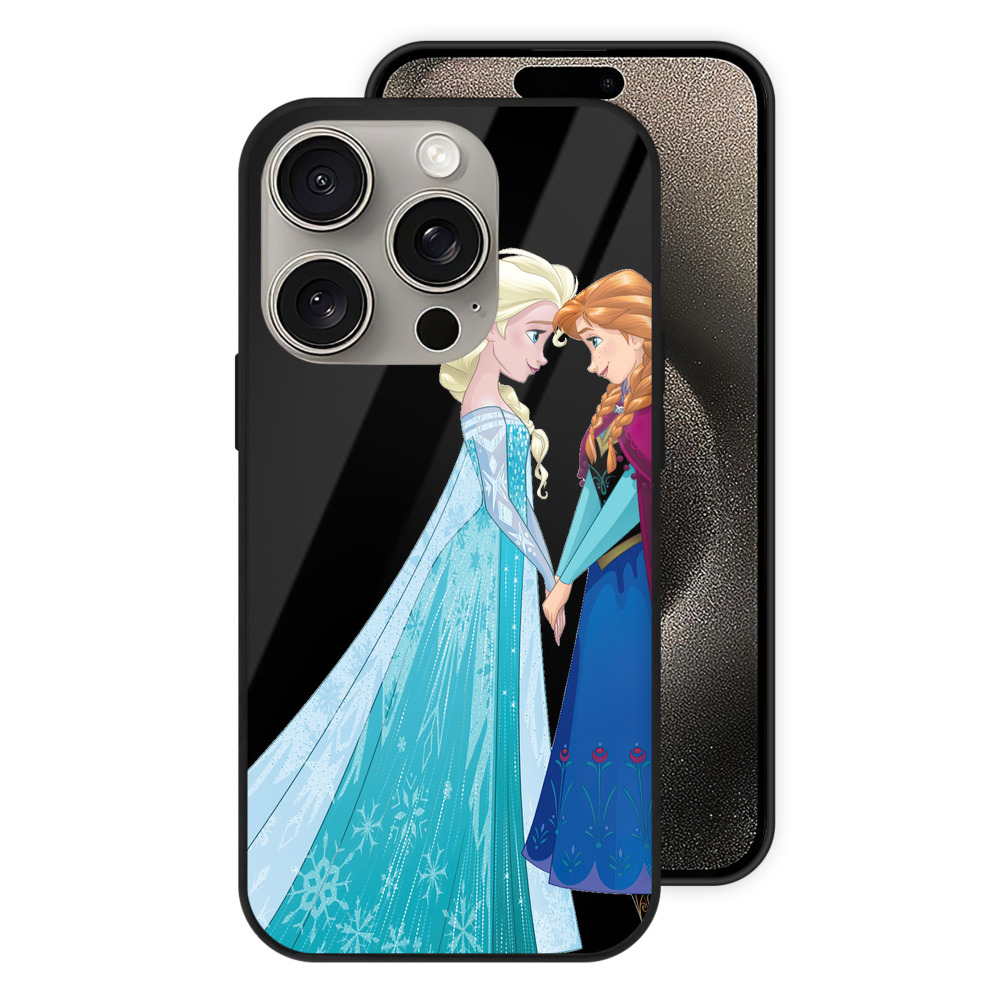 （画像用） アナと雪の女王 アンナ エルサ Frozen Anna Elsa 【iPhone15Pro対応】スマホケース 耐衝撃＆黄変防止 背面ガラス