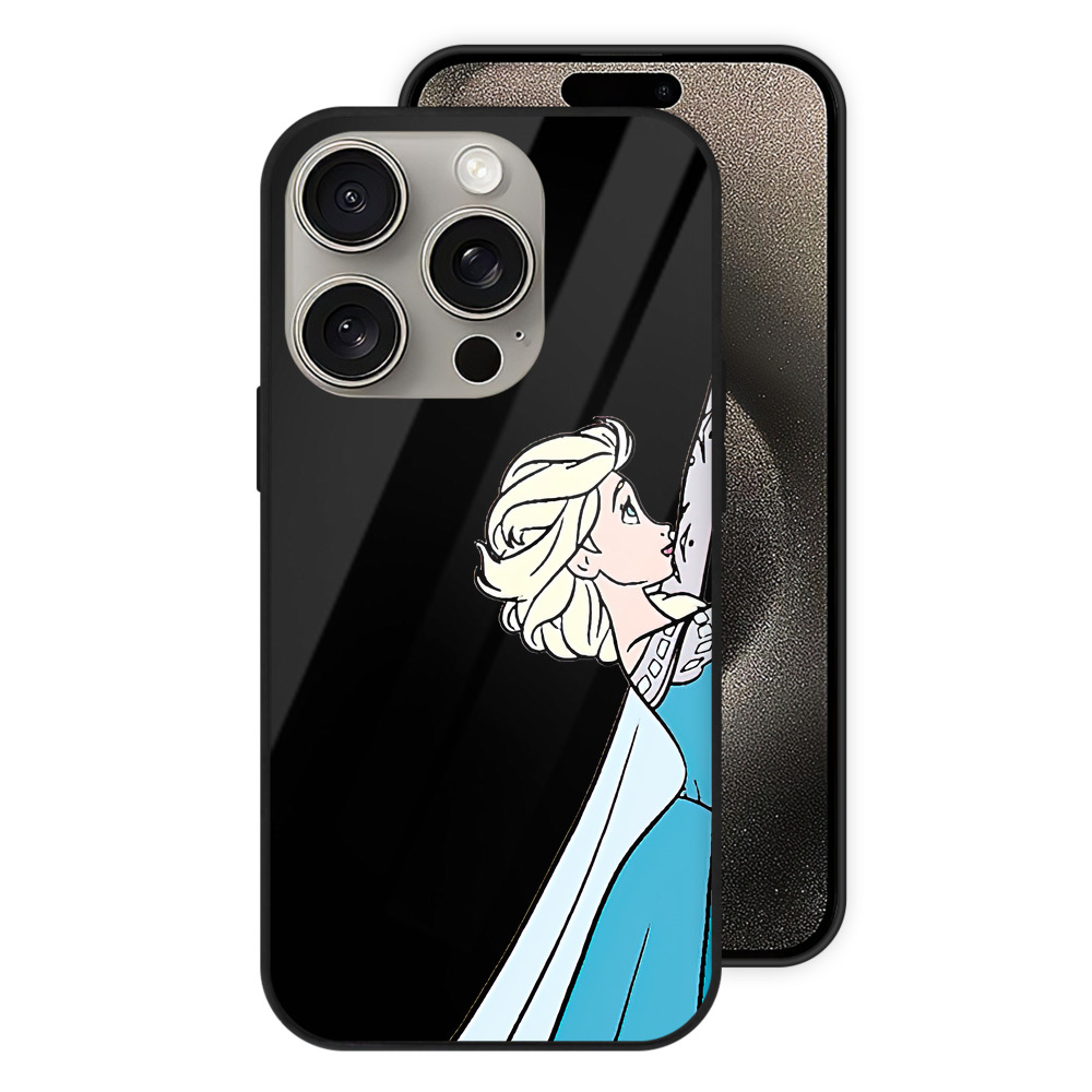 （画像用） アナと雪の女王 アンナ エルサ Frozen Anna Elsa 【iPhone15Pro対応】スマホケース 耐衝撃＆黄変防止 背面ガラス