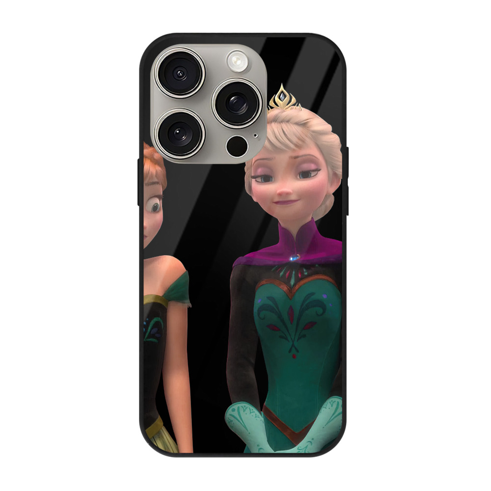 （画像用） アナと雪の女王 アンナ エルサ Frozen Anna Elsa 【iPhone15Pro対応】スマホケース 耐衝撃＆黄変防止 背面ガラス