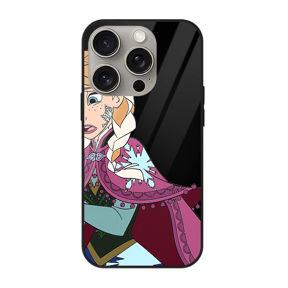 （画像用） アナと雪の女王 アンナ エルサ Frozen Anna Elsa 【iPhone15Pro対応】スマホケース 耐衝撃＆黄変防止 背面ガラス