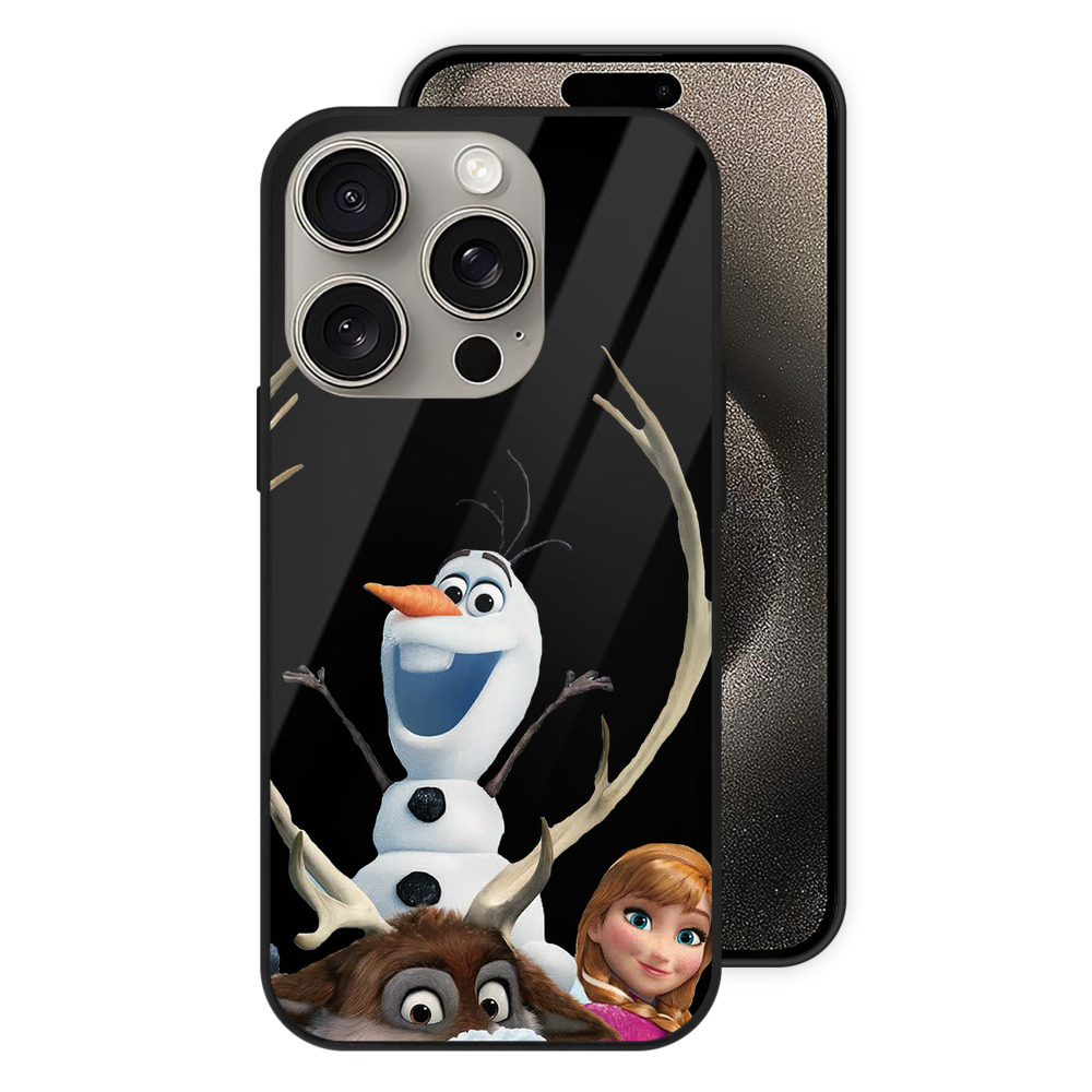 （画像用） アナと雪の女王 アンナ エルサ Frozen Anna Elsa 【iPhone15Pro対応】スマホケース 耐衝撃＆黄変防止 背面ガラス