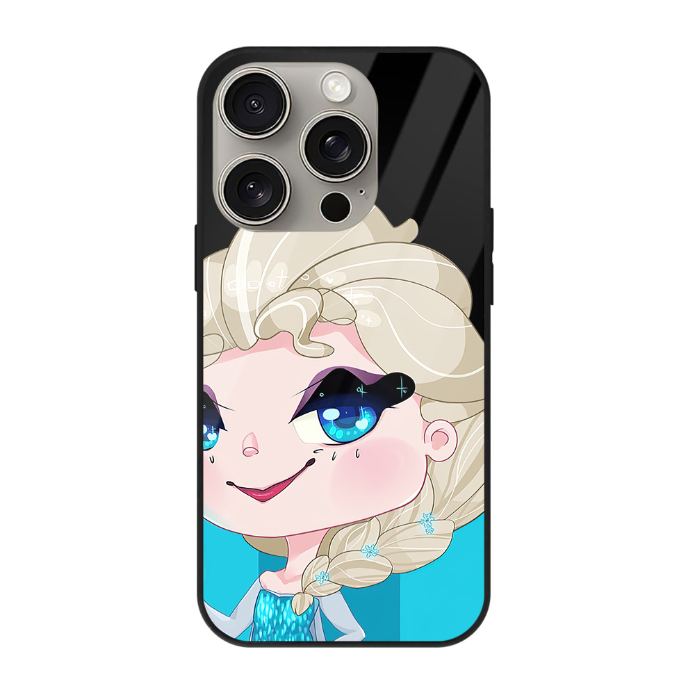 （画像用） アナと雪の女王 アンナ エルサ Frozen Anna Elsa 【iPhone15Pro対応】スマホケース 耐衝撃＆黄変防止 背面ガラス
