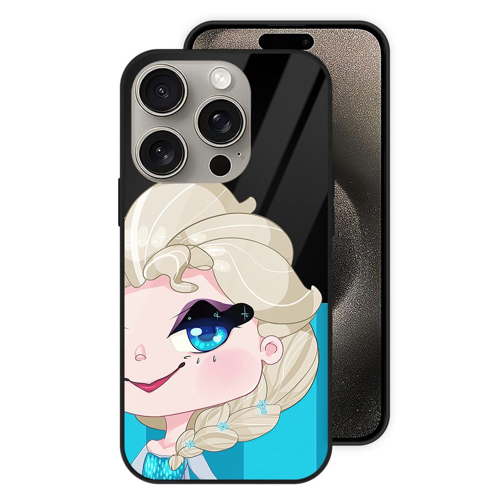 （画像用） アナと雪の女王 アンナ エルサ Frozen Anna Elsa 【iPhone15Pro対応】スマホケース 耐衝撃＆黄変防止 背面ガラス
