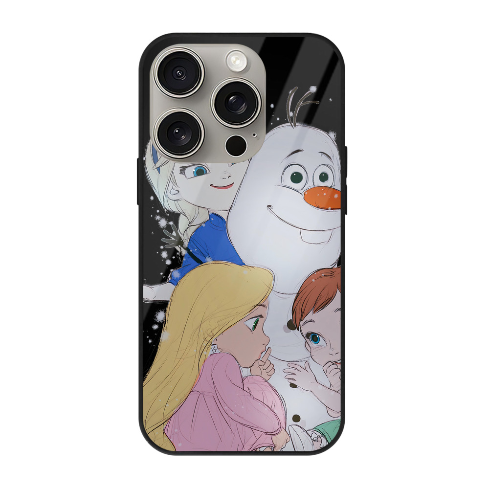 （画像用） アナと雪の女王 アンナ エルサ Frozen Anna Elsa 【iPhone15Pro対応】スマホケース 耐衝撃＆黄変防止 背面ガラス