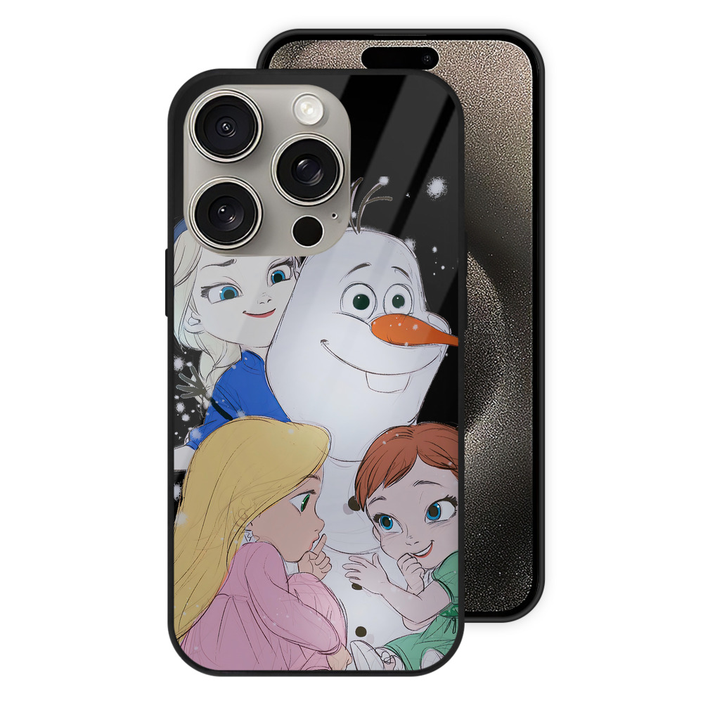 （画像用） アナと雪の女王 アンナ エルサ Frozen Anna Elsa 【iPhone15Pro対応】スマホケース 耐衝撃＆黄変防止 背面ガラス