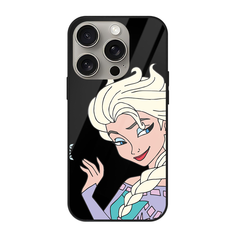 （画像用） アナと雪の女王 アンナ エルサ Frozen Anna Elsa 【iPhone15Pro対応】スマホケース 耐衝撃＆黄変防止 背面ガラス