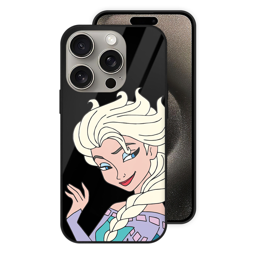 （画像用） アナと雪の女王 アンナ エルサ Frozen Anna Elsa 【iPhone15Pro対応】スマホケース 耐衝撃＆黄変防止 背面ガラス