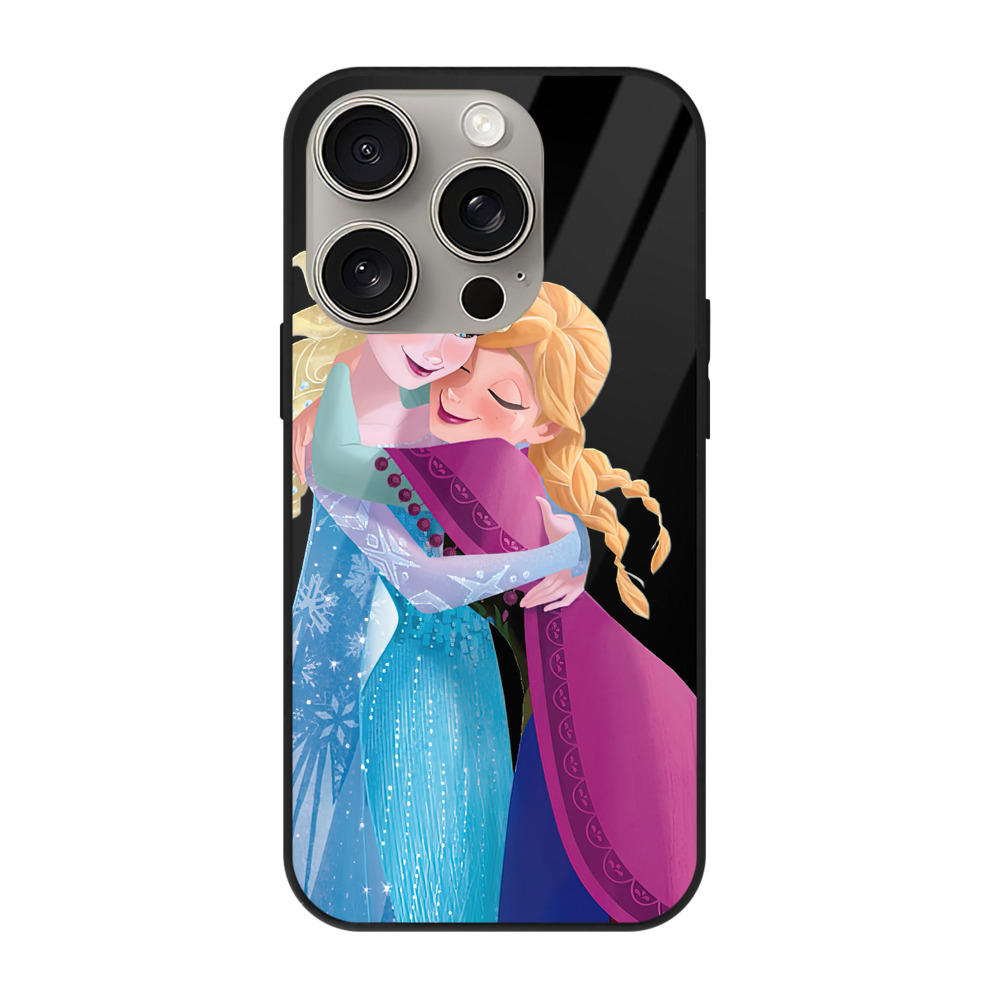 （画像用） アナと雪の女王 アンナ エルサ Frozen Anna Elsa 【iPhone15Pro対応】スマホケース 耐衝撃＆黄変防止 背面ガラス