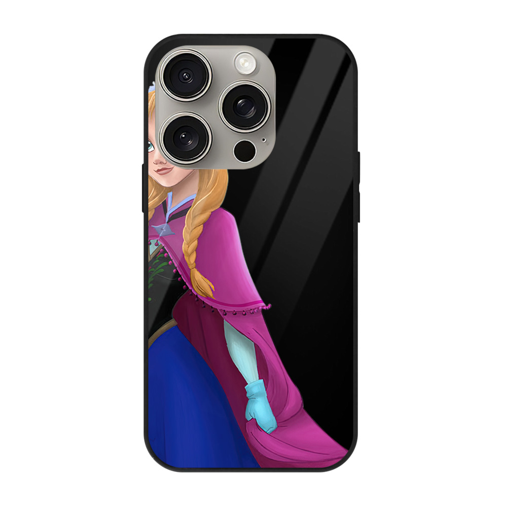 （画像用） アナと雪の女王 アンナ エルサ Frozen Anna Elsa 【iPhone15Pro対応】スマホケース 耐衝撃＆黄変防止 背面ガラス