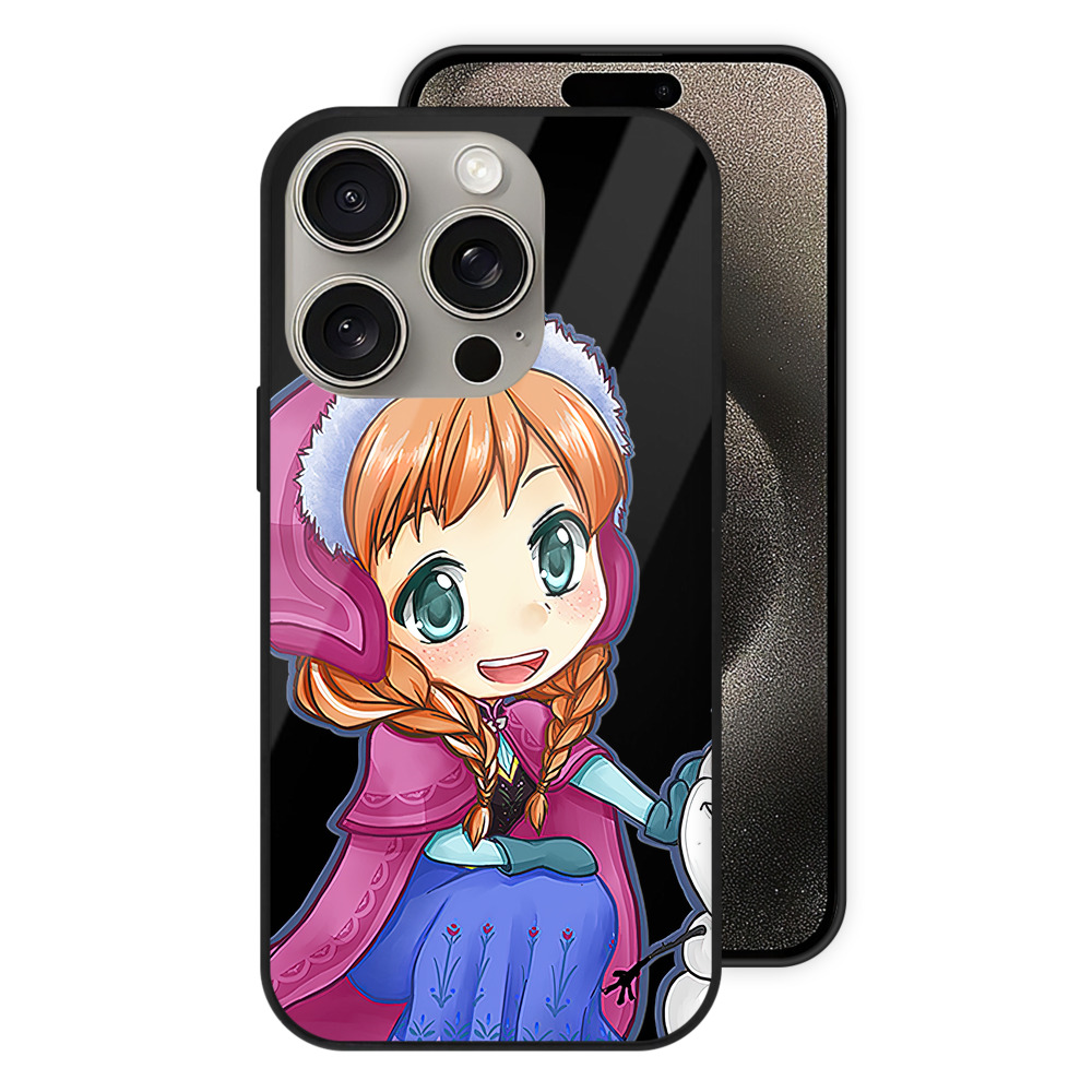 （画像用） アナと雪の女王 アンナ エルサ Frozen Anna Elsa 【iPhone15Pro対応】スマホケース 耐衝撃＆黄変防止 背面ガラス