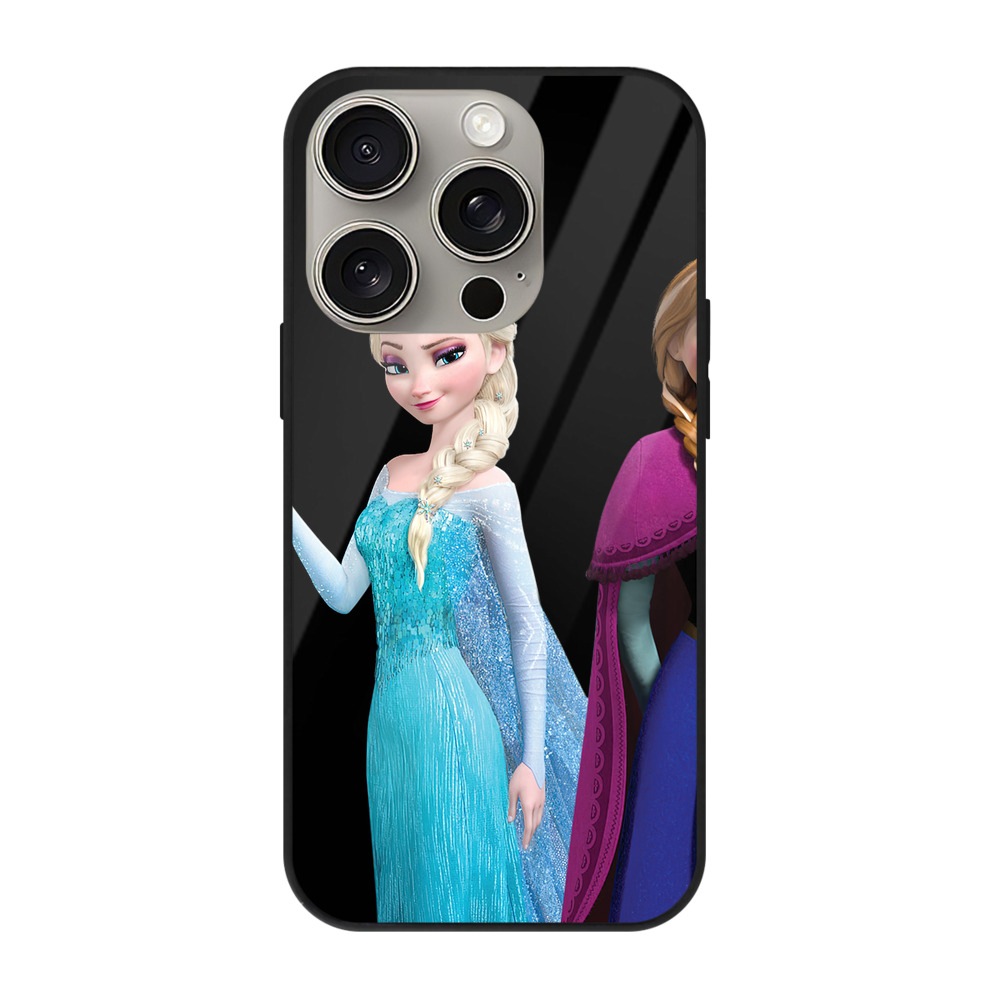 （画像用） アナと雪の女王 アンナ エルサ Frozen Anna Elsa 【iPhone15Pro対応】スマホケース 耐衝撃＆黄変防止 背面ガラス