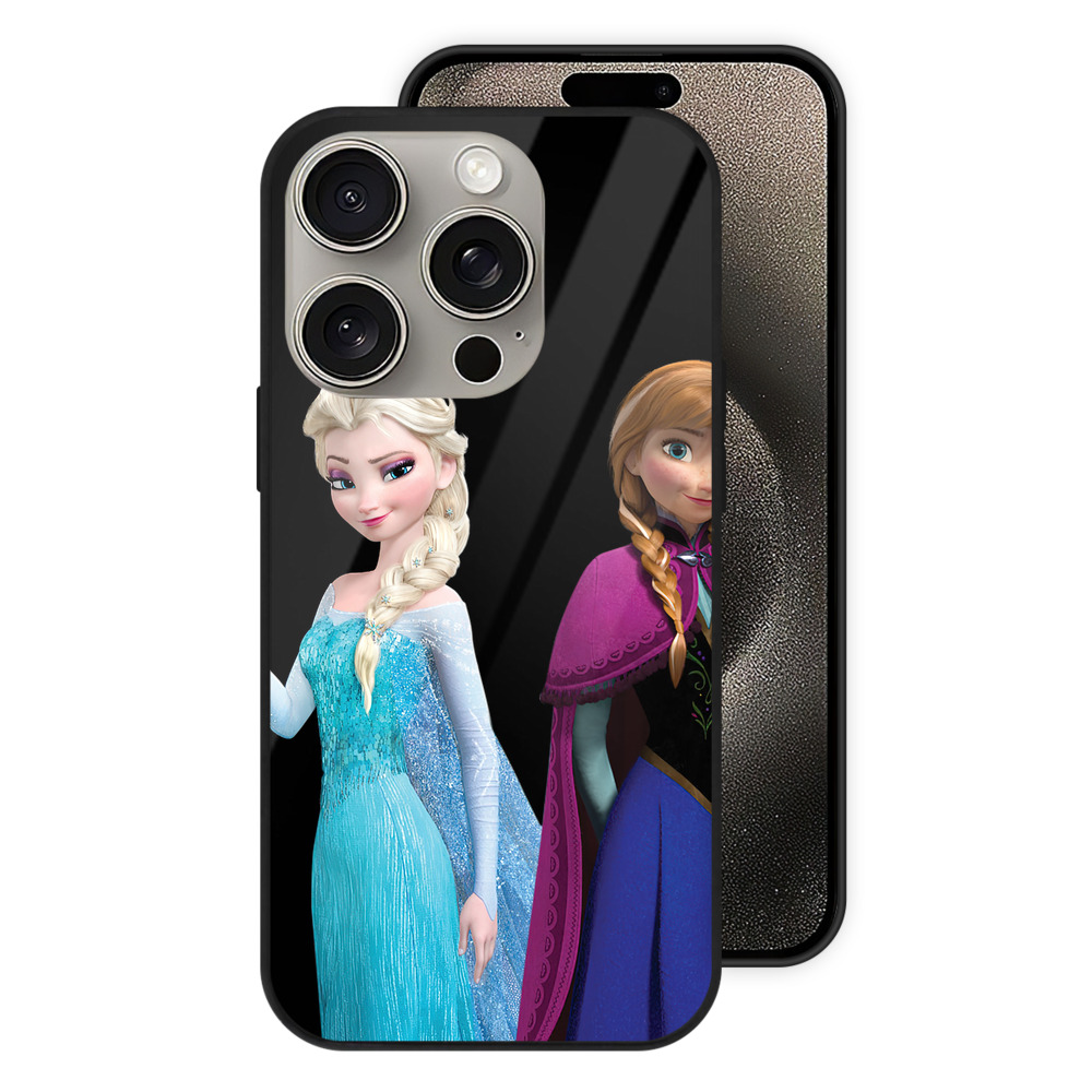 （画像用） アナと雪の女王 アンナ エルサ Frozen Anna Elsa 【iPhone15Pro対応】スマホケース 耐衝撃＆黄変防止 背面ガラス