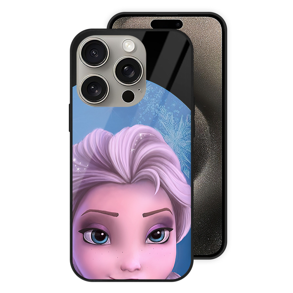 （画像用） アナと雪の女王 アンナ エルサ Frozen Anna Elsa 【iPhone15Pro対応】スマホケース 耐衝撃＆黄変防止 背面ガラス
