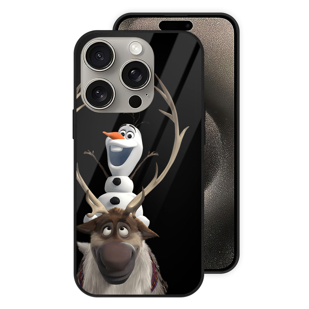（画像用） アナと雪の女王 アンナ エルサ Frozen Anna Elsa 【iPhone15Pro対応】スマホケース 耐衝撃＆黄変防止 背面ガラス