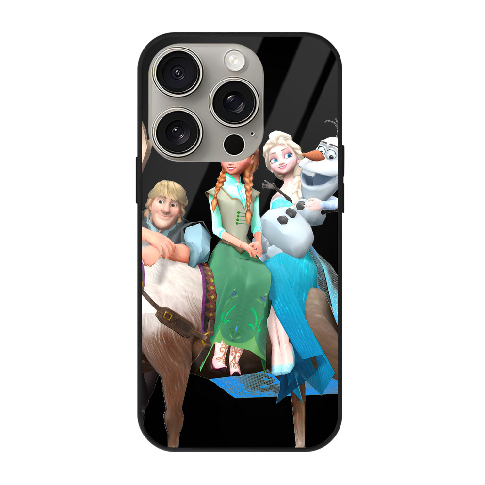 （画像用） アナと雪の女王 アンナ エルサ Frozen Anna Elsa 【iPhone15Pro対応】スマホケース 耐衝撃＆黄変防止 背面ガラス