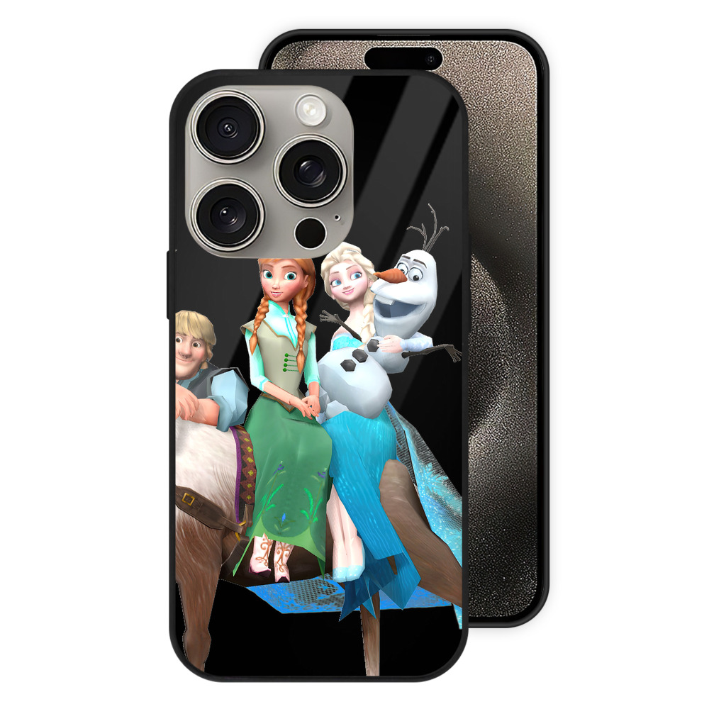 （画像用） アナと雪の女王 アンナ エルサ Frozen Anna Elsa 【iPhone15Pro対応】スマホケース 耐衝撃＆黄変防止 背面ガラス