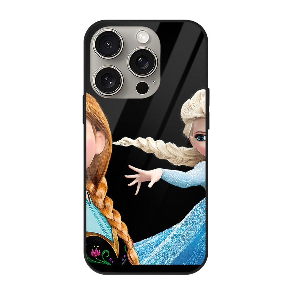 （画像用） アナと雪の女王 アンナ エルサ Frozen Anna Elsa 【iPhone15Pro対応】スマホケース 耐衝撃＆黄変防止 背面ガラス
