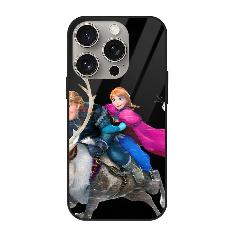 （画像用） アナと雪の女王 アンナ エルサ Frozen Anna Elsa 【iPhone15Pro対応】スマホケース 耐衝撃＆黄変防止 背面ガラス