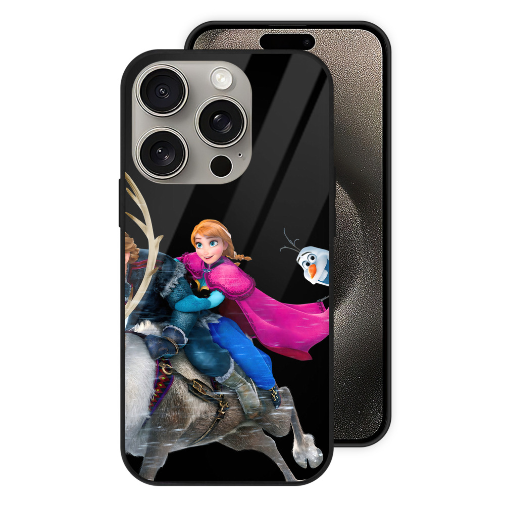 （画像用） アナと雪の女王 アンナ エルサ Frozen Anna Elsa 【iPhone15Pro対応】スマホケース 耐衝撃＆黄変防止 背面ガラス
