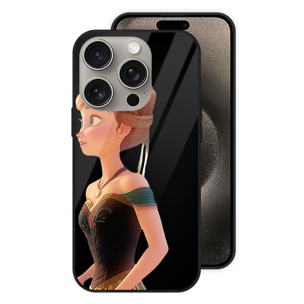 （画像用） アナと雪の女王 アンナ エルサ Frozen Anna Elsa 【iPhone15Pro対応】スマホケース 耐衝撃＆黄変防止 背面ガラス