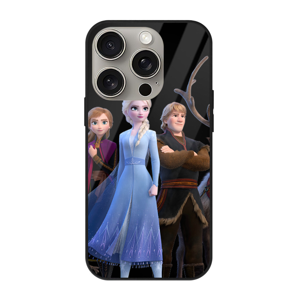 （画像用） アナと雪の女王 アンナ エルサ Frozen Anna Elsa 【iPhone15Pro対応】スマホケース 耐衝撃＆黄変防止 背面ガラス