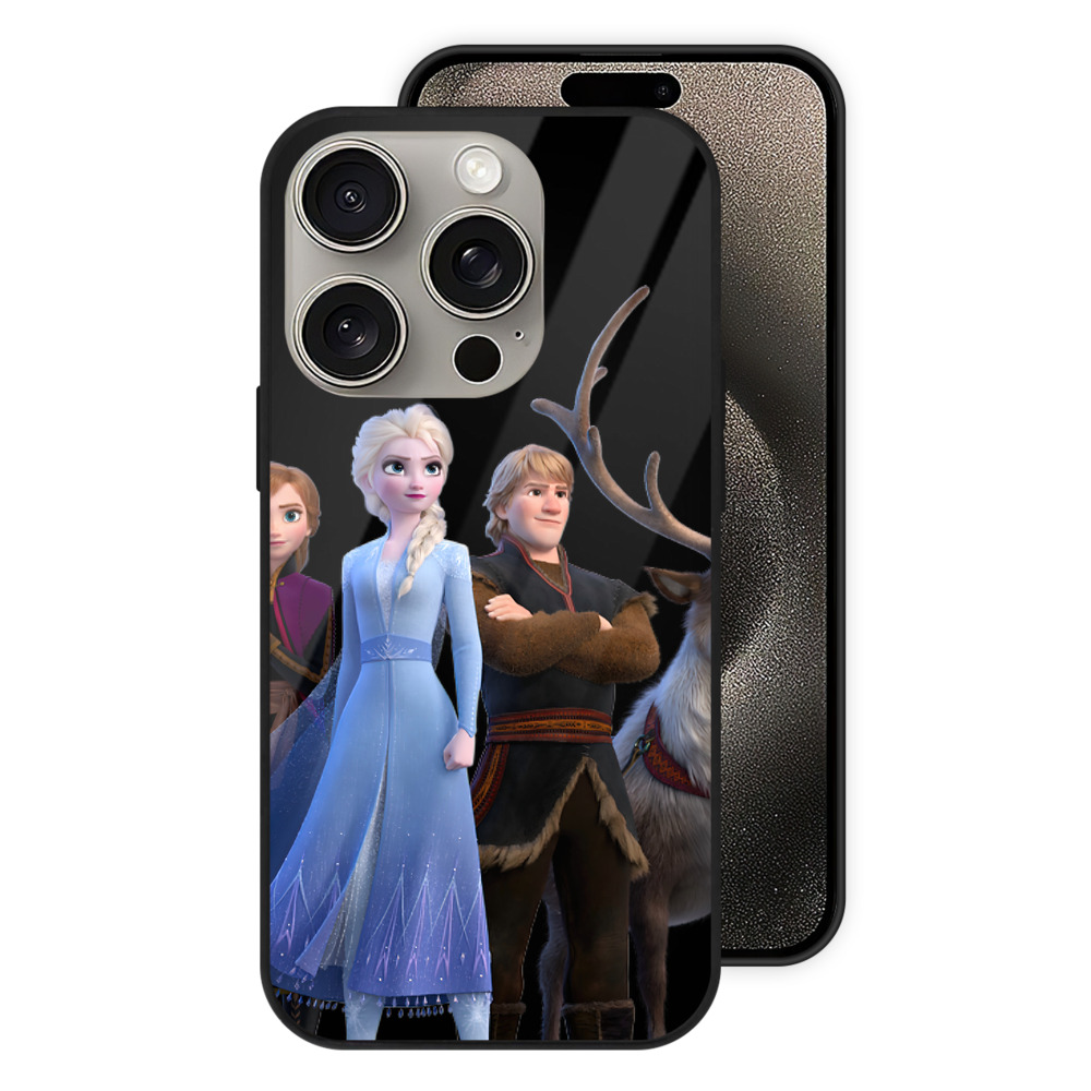 （画像用） アナと雪の女王 アンナ エルサ Frozen Anna Elsa 【iPhone15Pro対応】スマホケース 耐衝撃＆黄変防止 背面ガラス