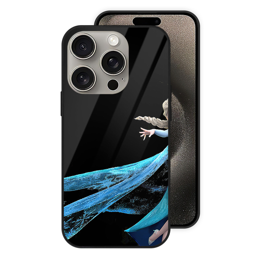 （画像用） アナと雪の女王 アンナ エルサ Frozen Anna Elsa 【iPhone15Pro対応】スマホケース 耐衝撃＆黄変防止 背面ガラス