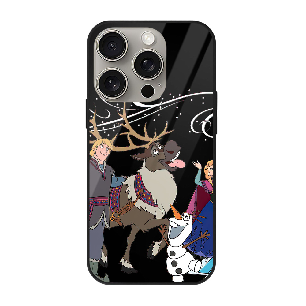 （画像用） アナと雪の女王 アンナ エルサ Frozen Anna Elsa 【iPhone15Pro対応】スマホケース 耐衝撃＆黄変防止 背面ガラス