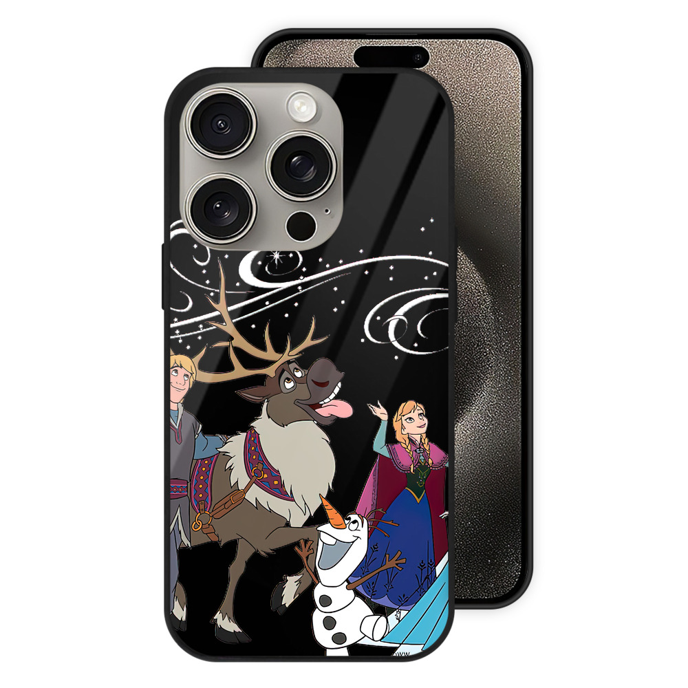 （画像用） アナと雪の女王 アンナ エルサ Frozen Anna Elsa 【iPhone15Pro対応】スマホケース 耐衝撃＆黄変防止 背面ガラス