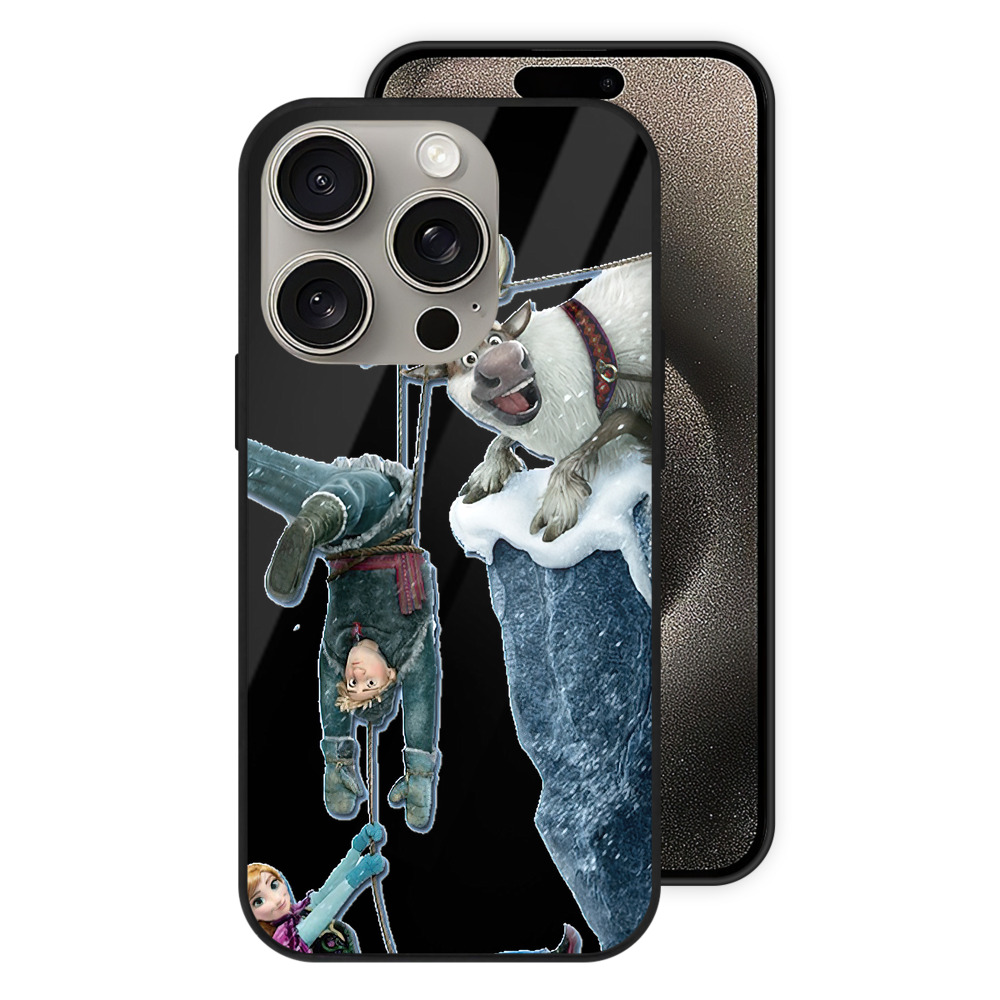 （画像用） アナと雪の女王 アンナ エルサ Frozen Anna Elsa 【iPhone15Pro対応】スマホケース 耐衝撃＆黄変防止 背面ガラス