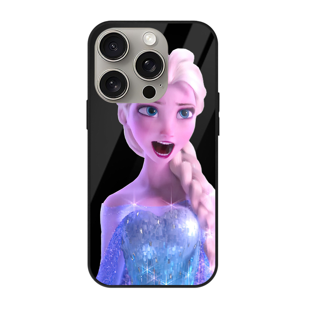 （画像用） アナと雪の女王 アンナ エルサ Frozen Anna Elsa 【iPhone15Pro対応】スマホケース 耐衝撃＆黄変防止 背面ガラス