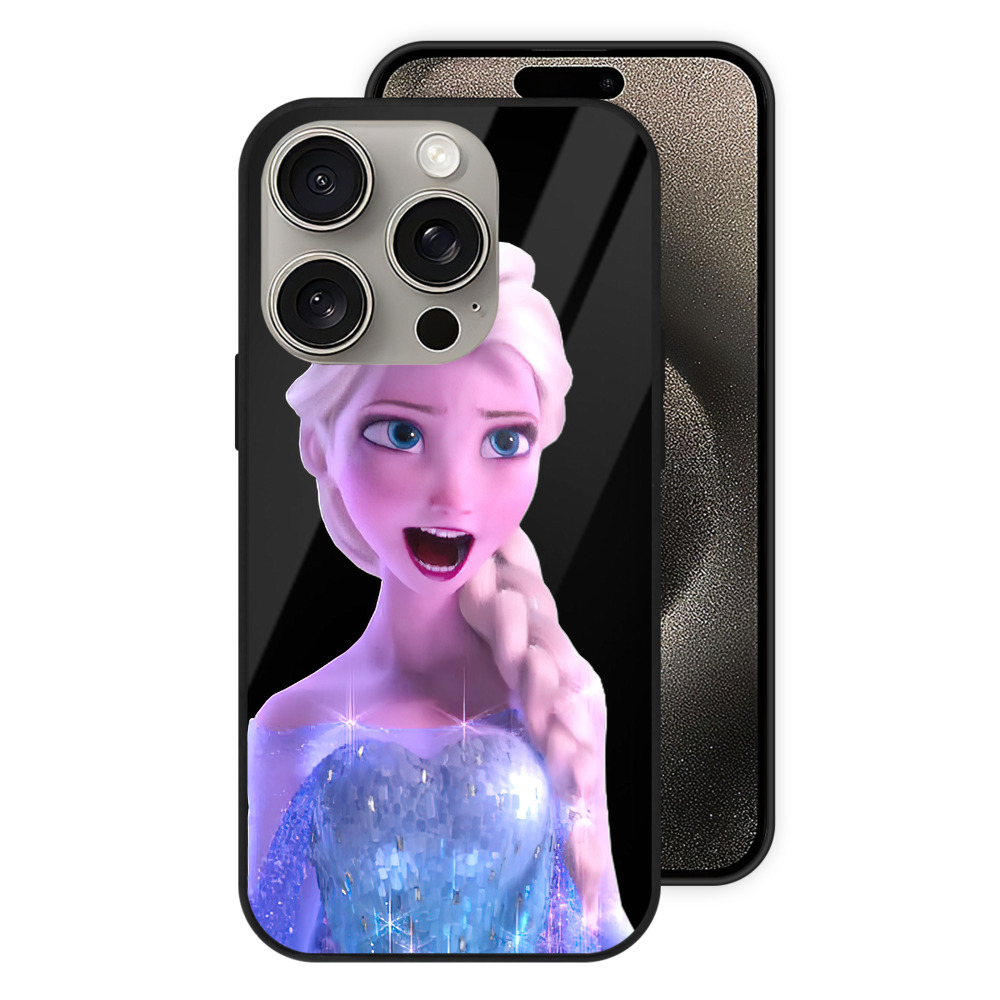 （画像用） アナと雪の女王 アンナ エルサ Frozen Anna Elsa 【iPhone15Pro対応】スマホケース 耐衝撃＆黄変防止 背面ガラス
